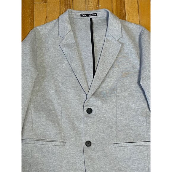 HIP ZARA MEN'S GREY BLAZER, L, STYLISH CLASSIC SLIM FIT STRETCH COMFY - Picture 3 of 7